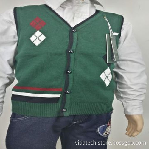 Kid's wool knitted vest, available in various sizes, styles, colors and fabrics